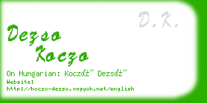 dezso koczo business card